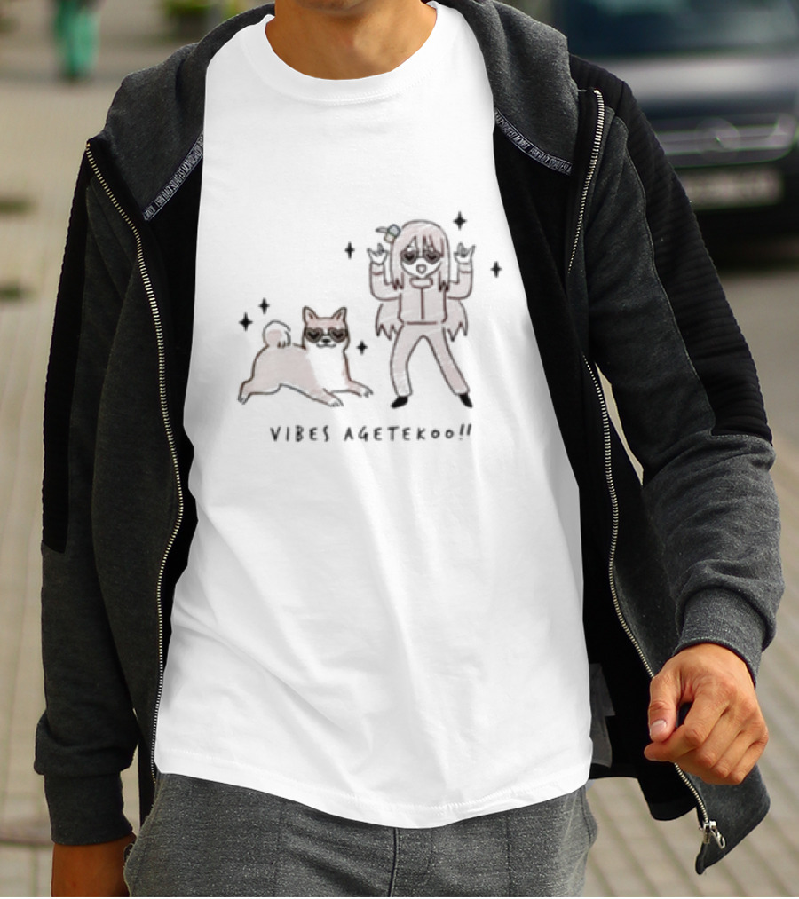 Vibes Agetekoo Genmaisummer Character And Dog Fun T-Shirt