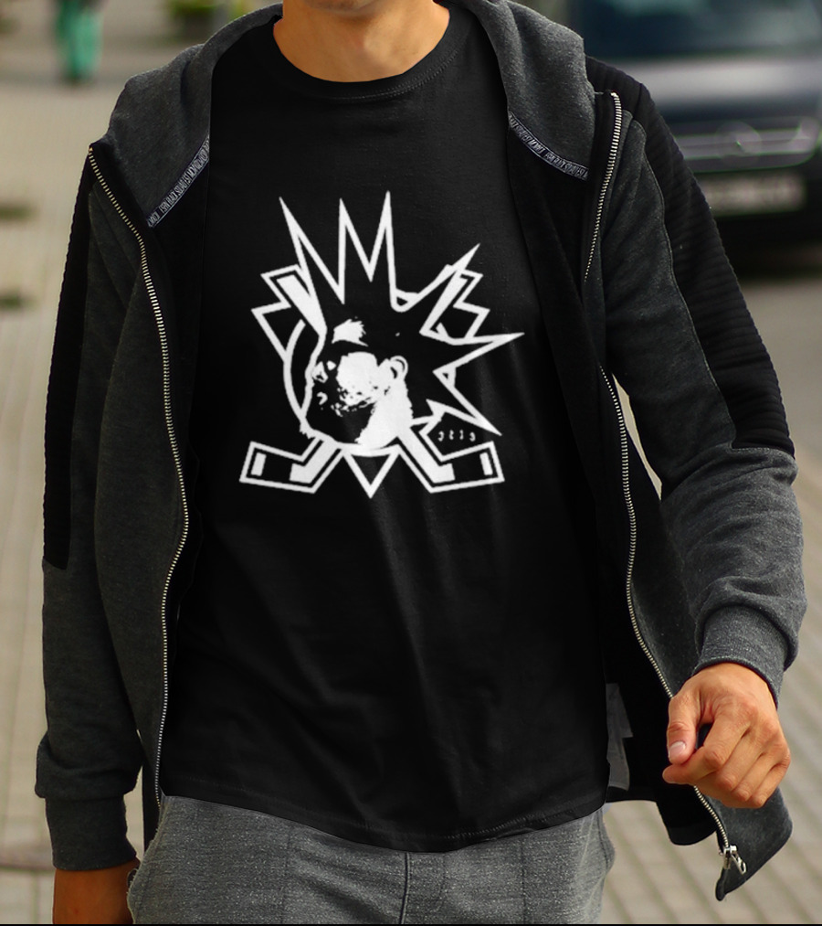 JC13 Gear Hockey Punk Logo With Crossed Sticks T-Shirt