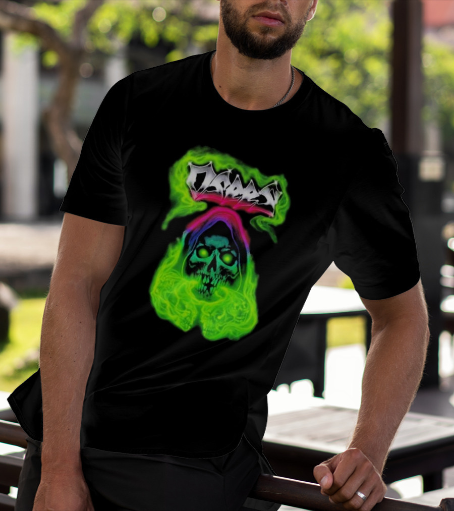 Osees Ghost Green Neon Skull Hoodie Collaboration T-Shirt