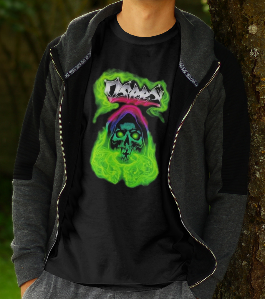 Osees Ghost Green Neon Skull Hoodie Collaboration T-Shirt