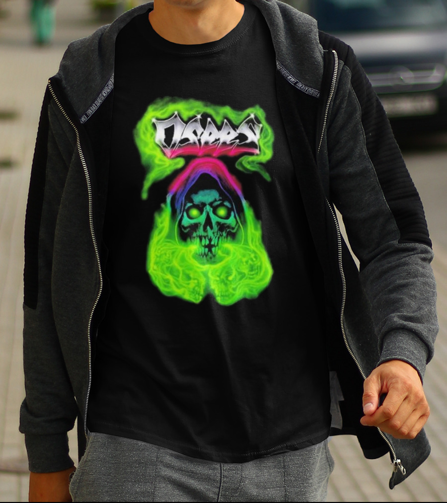 Osees Ghost Green Neon Skull Hoodie Collaboration T-Shirt