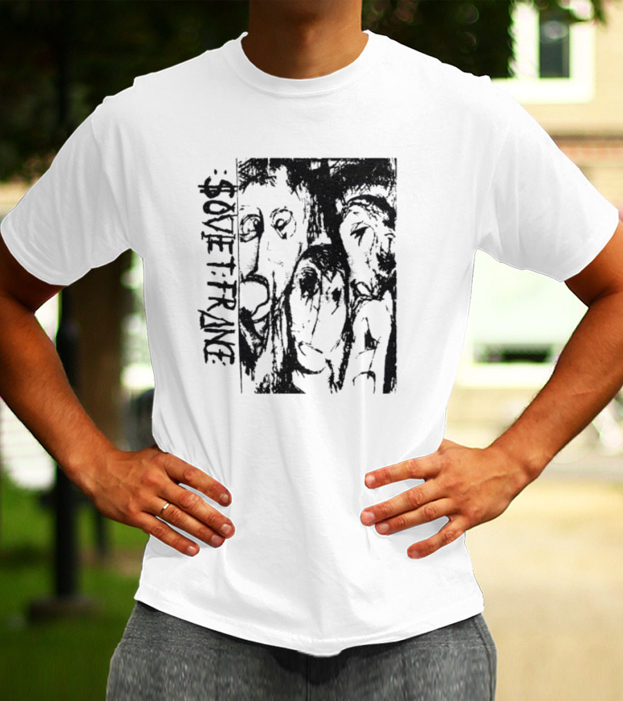 Zoviet France Distorted Faces Monochrome T-Shirt