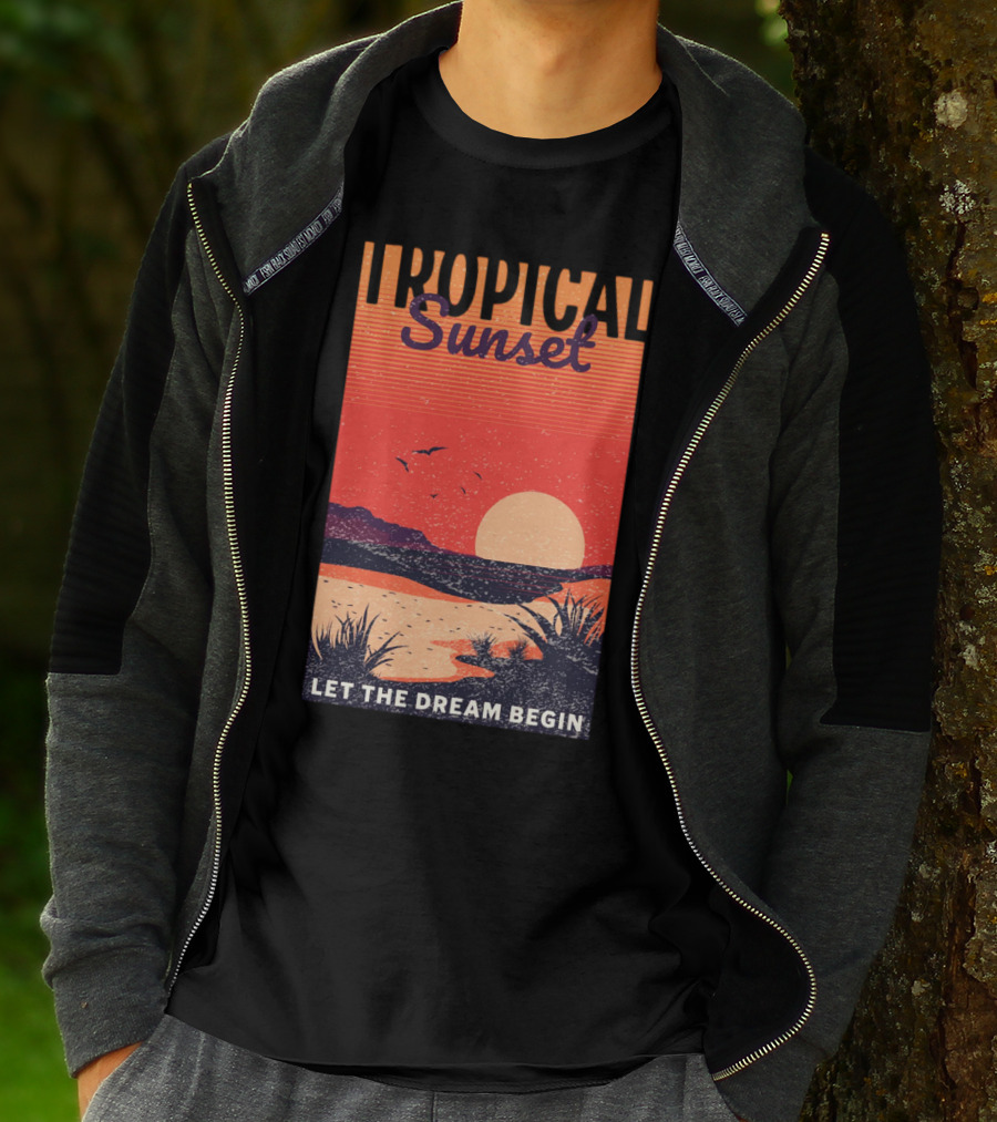 Tropical Sunset Let The Dream Begin T-Shirt