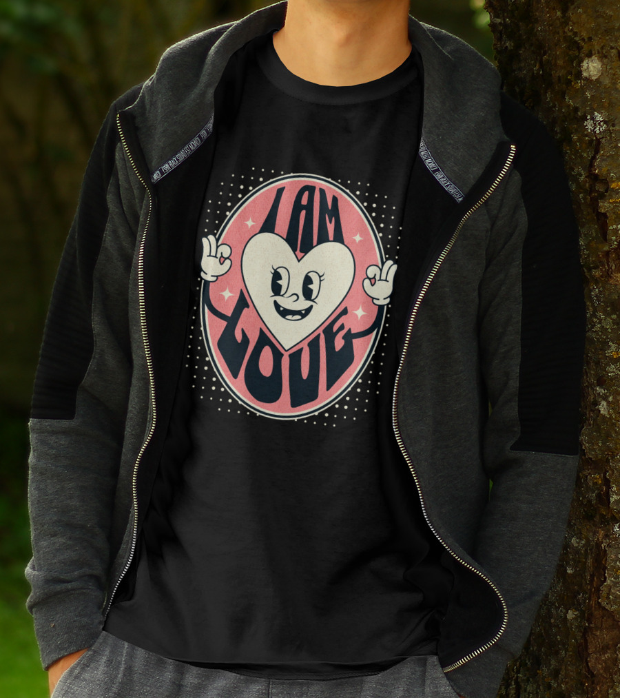 I Am Love Retro Heart Character Valentine's Day T-Shirt