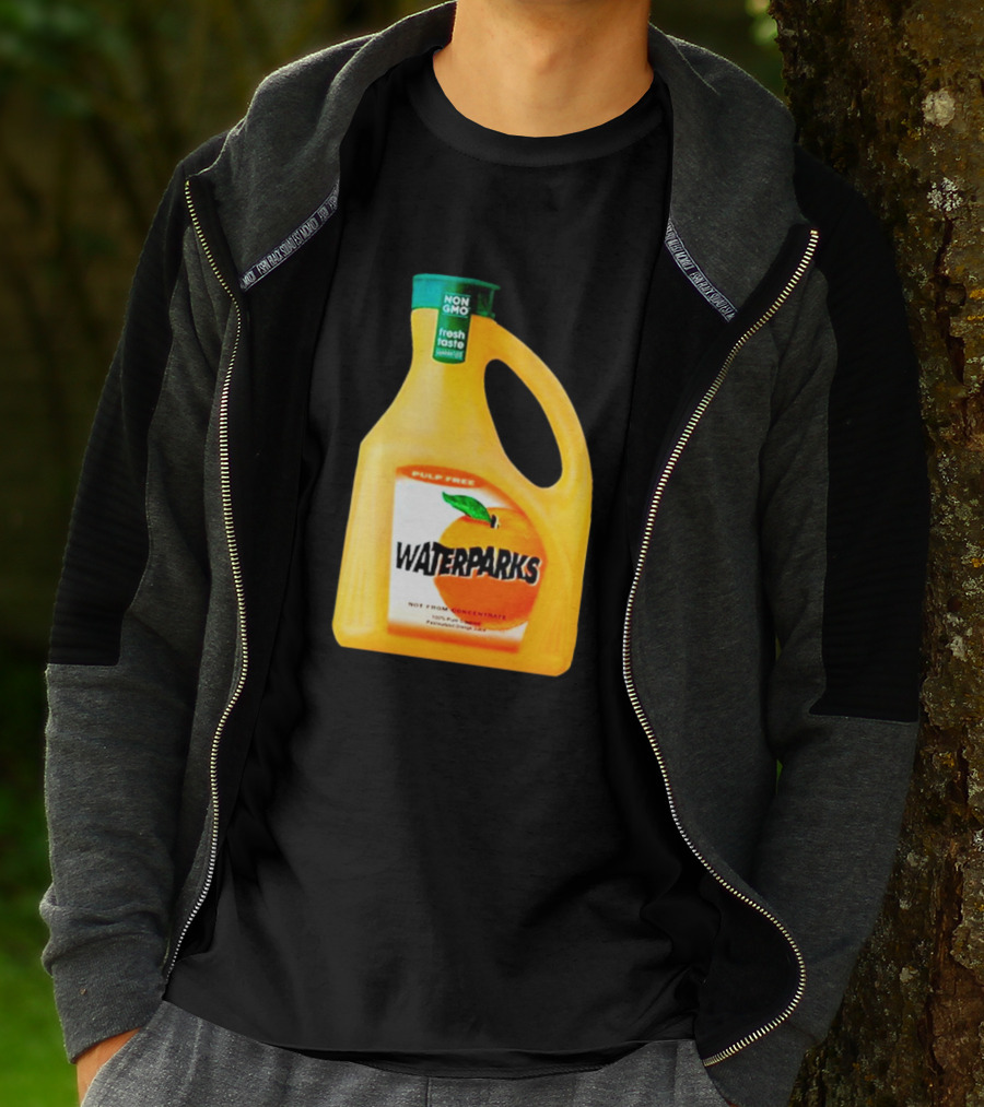 Waterparks Non-GMO Fresh Taste Orange Juice Pulp Free T-Shirt