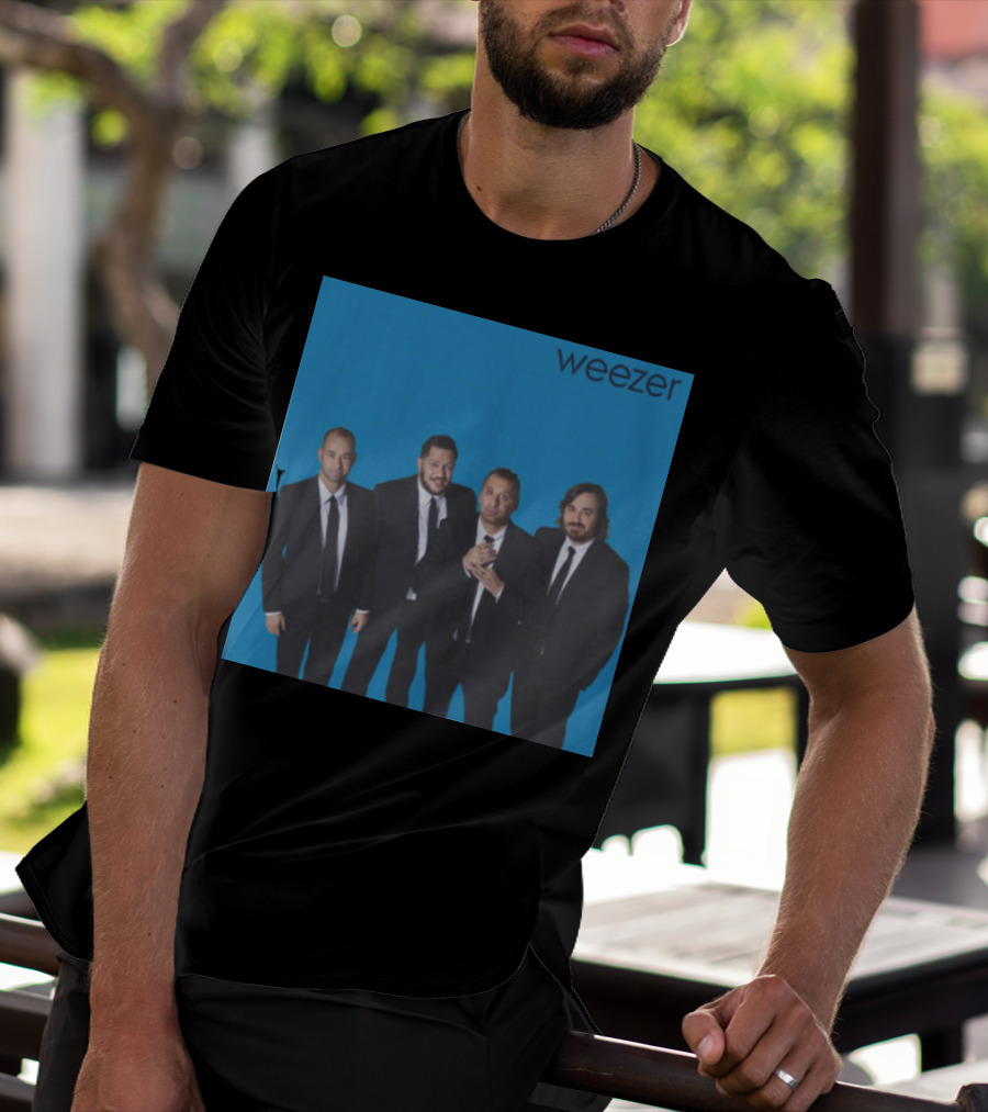 Weezer Impractical Jokers Blue Album Cover Homage T-Shirt