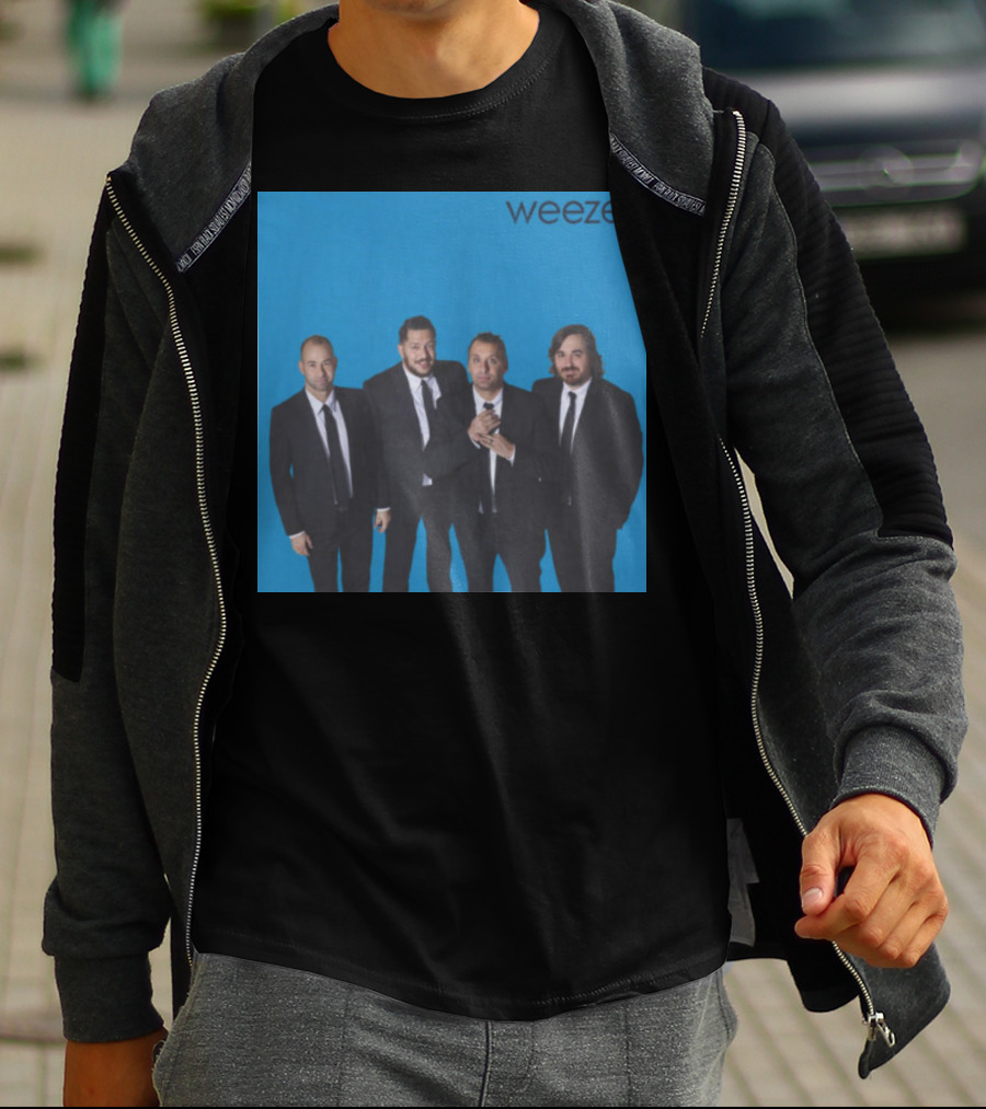 Weezer Impractical Jokers Blue Album Cover Homage T-Shirt