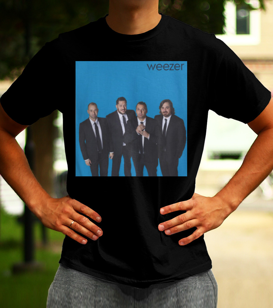 Weezer Impractical Jokers Blue Album Cover Homage T-Shirt