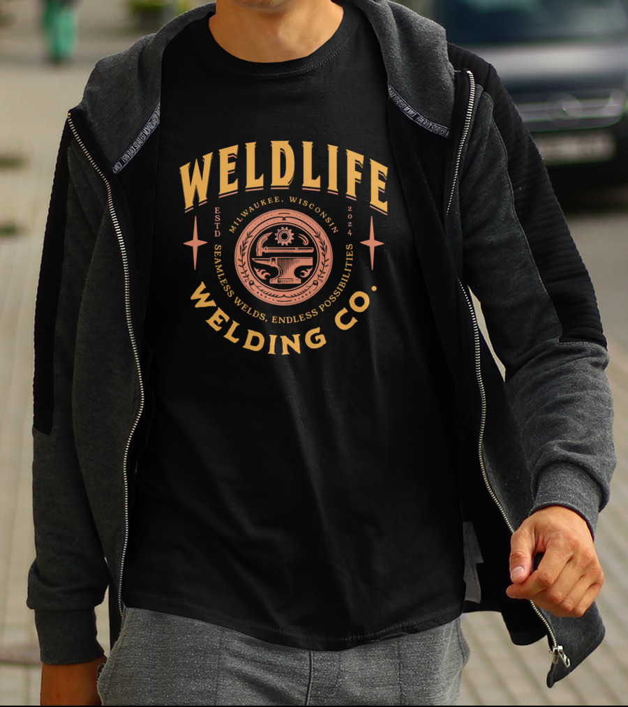 Weldlife Welding Co. Milwaukee Wisconsin Seamless Welds Endless Possibilities T-Shirt