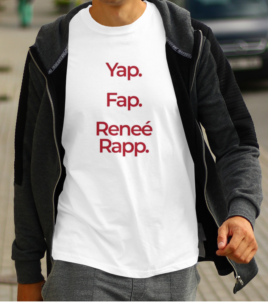 Yap Fap Reneé Rapp Bold Red Typography Minimalist T-Shirt