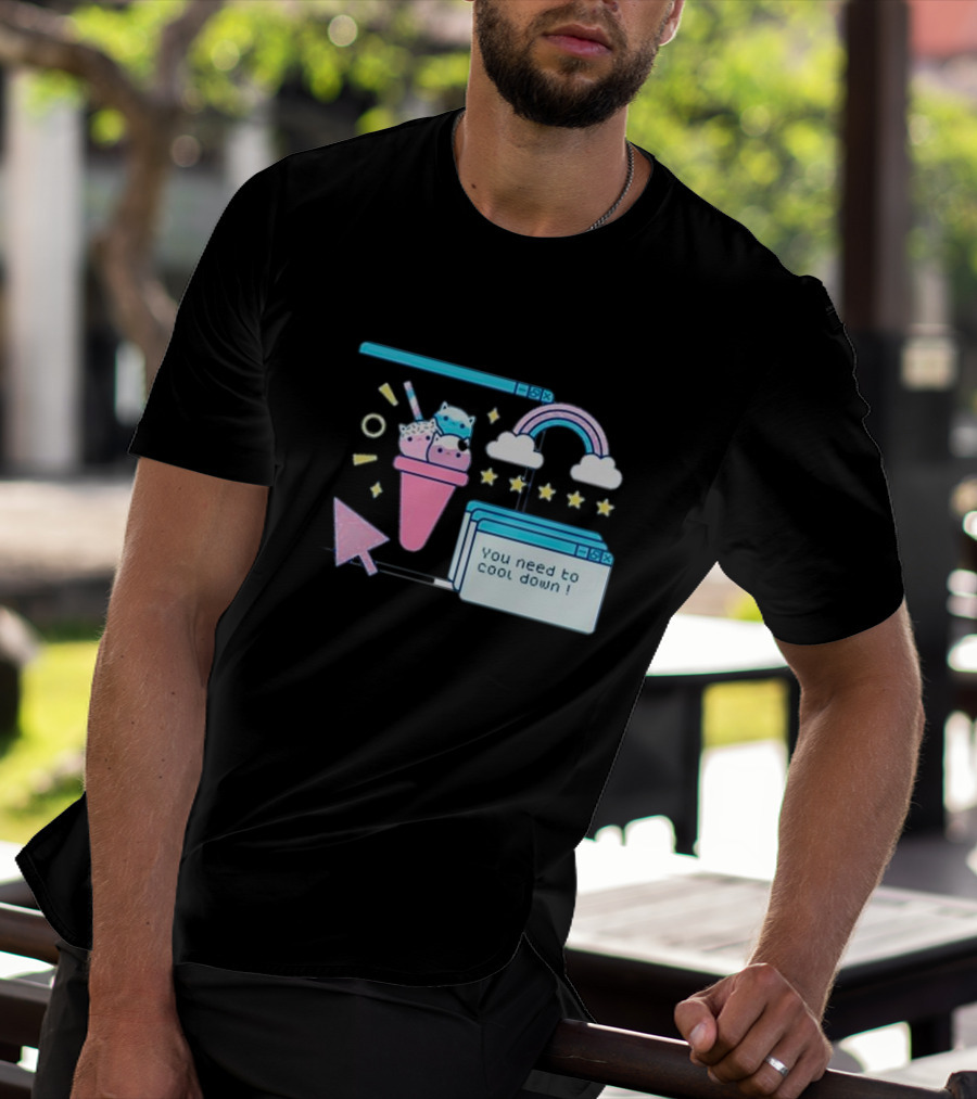 You Need To Cool Down Retro Pastel Ice Cream And Rainbow Aesthetic T-Shirt