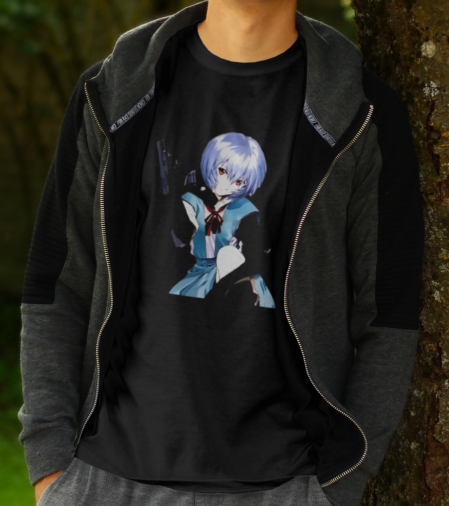 Zofrec Rei Anime Character Holding Gun T-Shirt