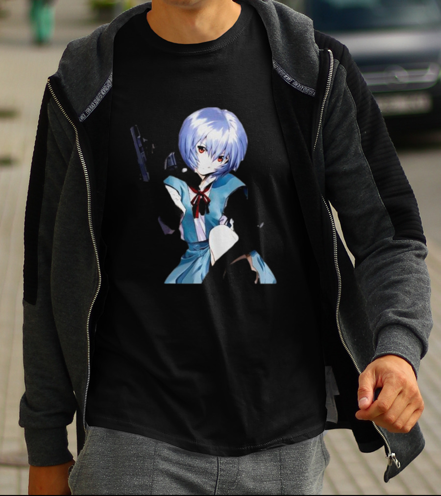 Zofrec Rei Anime Character Holding Gun T-Shirt