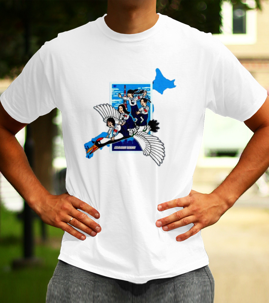 Atarashii Gakko Navy Crane Riding Cartoon Adventure T-Shirt