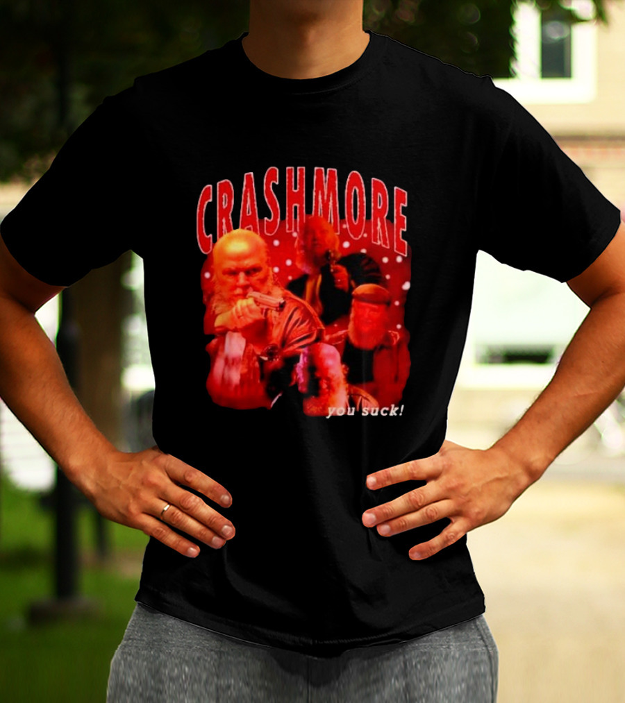 Crashmore You Suck Vintage Detective Christmas Action Santa T-Shirt
