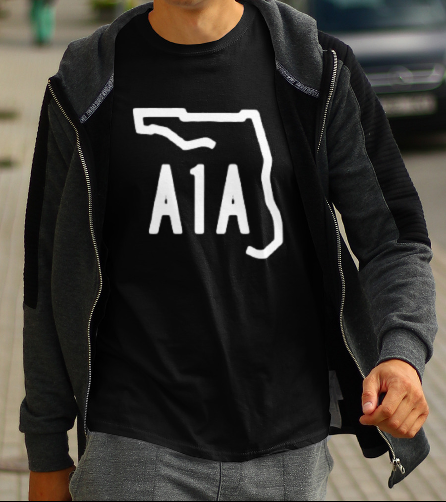 A1A Florida State Route Outline South Beach Atlantic Coast Highway T-Shirt