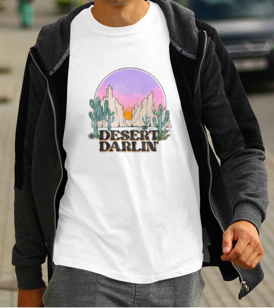 Desert Darlin Cactus Sunset On Champion T-Shirt