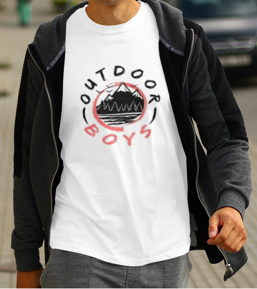 Outdoor Boys Mountain Adventure Circle Forest T-Shirt