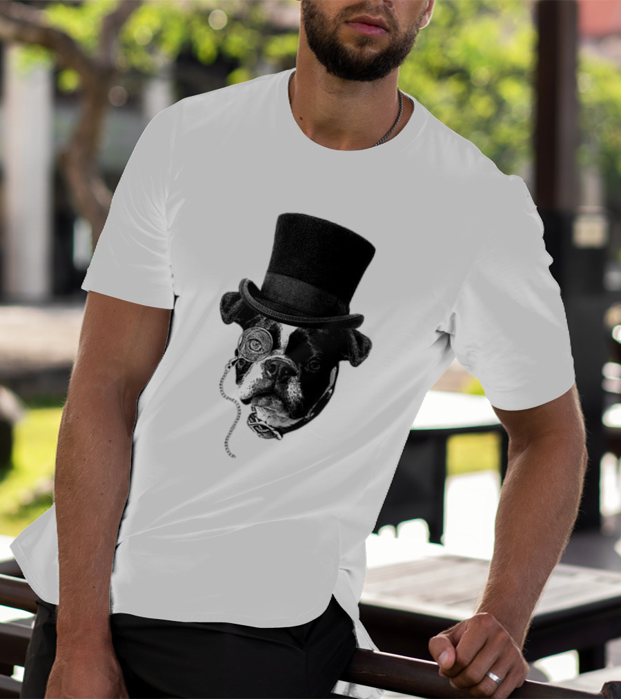 Winston Howl III Monocle Dog Top Hat T-Shirt