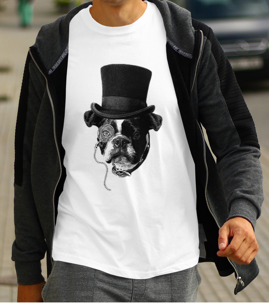 Winston Howl III Monocle Dog Top Hat T-Shirt