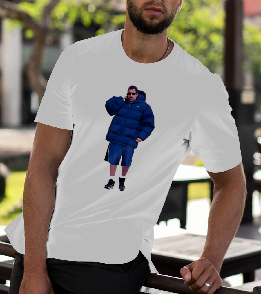 Fakehandshake Hot N Cold Walking In Puffer Jacket And Shorts T-Shirt