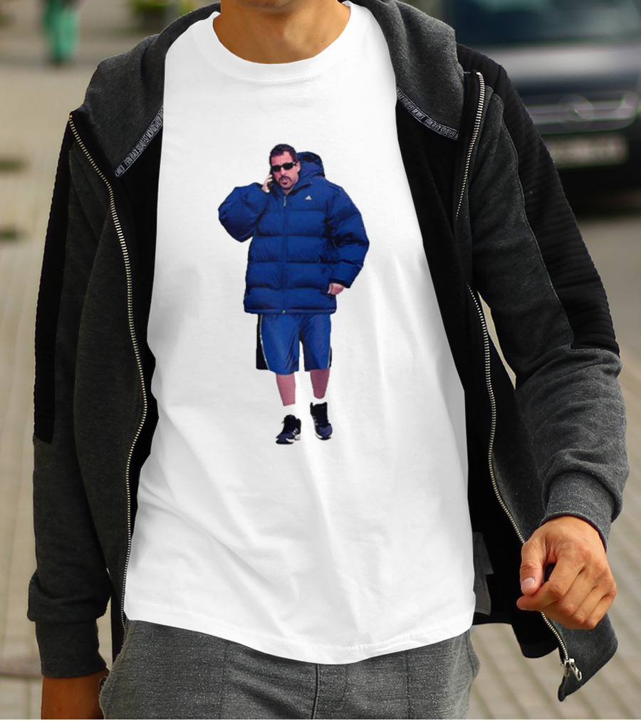 Fakehandshake Hot N Cold Walking In Puffer Jacket And Shorts T-Shirt