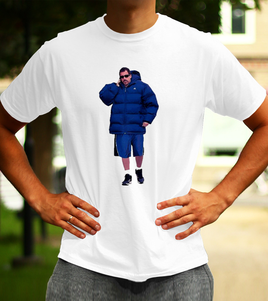 Fakehandshake Hot N Cold Walking In Puffer Jacket And Shorts T-Shirt