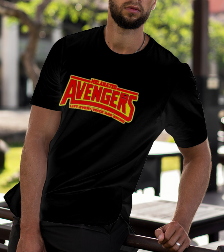 Melanated Avengers Lift Every Voice And Swing Bold Red Yellow Iconic T-Shirt