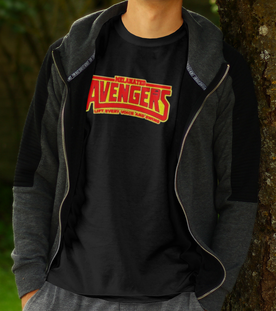 Melanated Avengers Lift Every Voice And Swing Bold Red Yellow Iconic T-Shirt