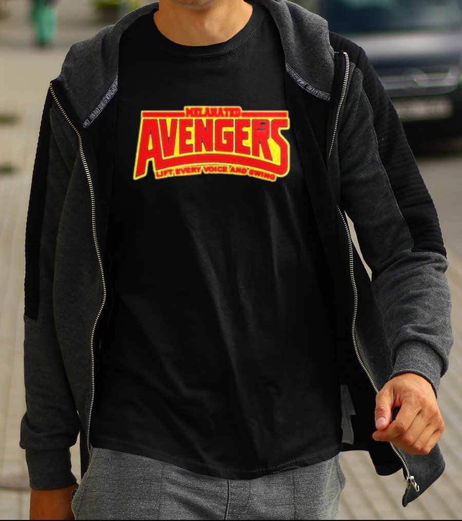 Melanated Avengers Lift Every Voice And Swing Bold Red Yellow Iconic T-Shirt