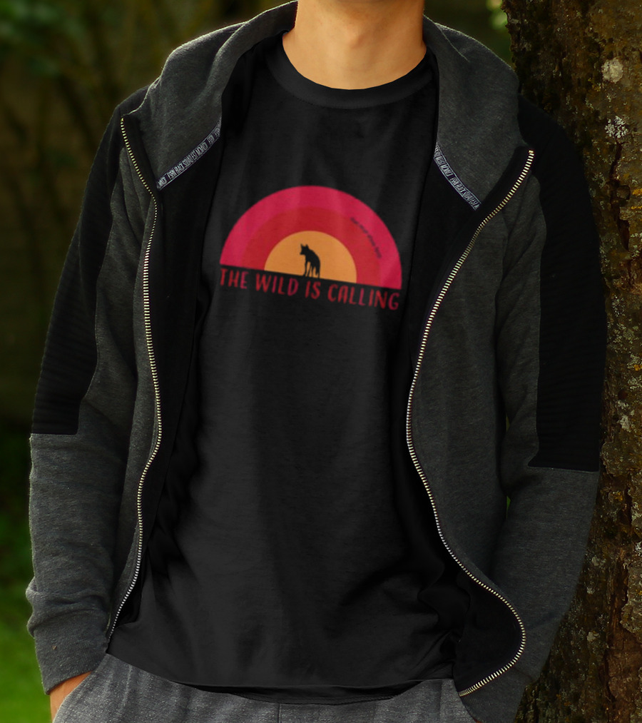 The Wild Is Calling Woft Silhouette Retro Sunset T-Shirt