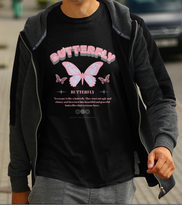 Butterfly Graceful Transformation Kittl Brand T-Shirt