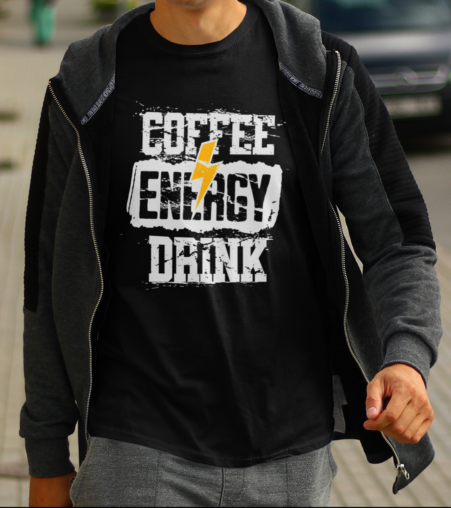 Coffee Energy Drink Grunge Lightning Bolt T-Shirt
