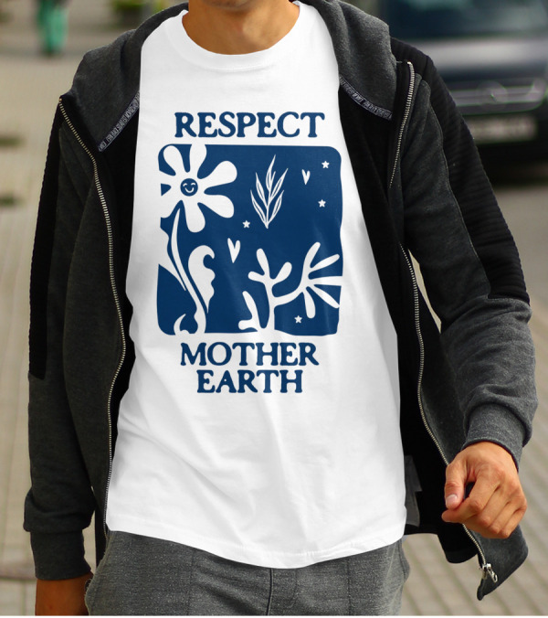 Respect Mother Earth Flower Stars Boho T-Shirt