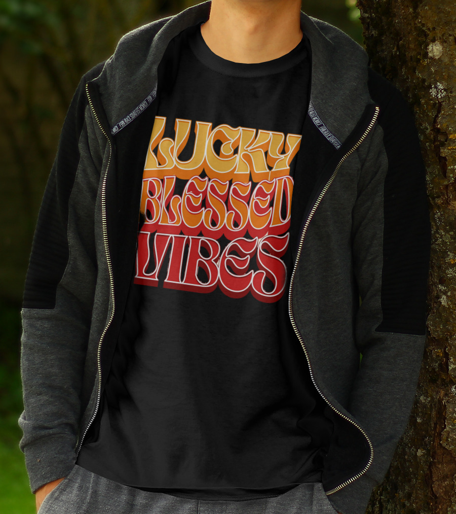 Lucky Blessed Vibes Retro T-Shirt