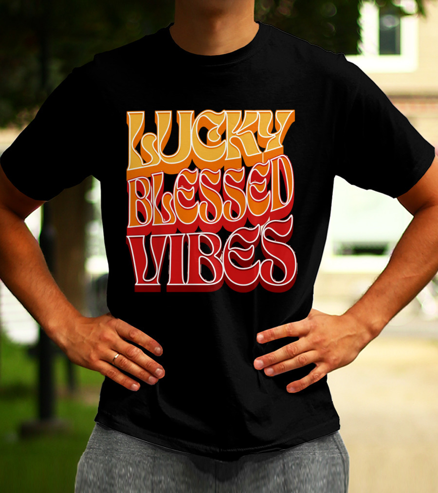 Lucky Blessed Vibes Retro T-Shirt