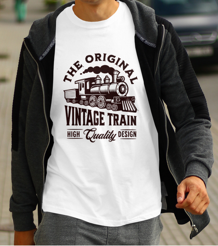 The Original Vintage Train High Quality T-Shirt