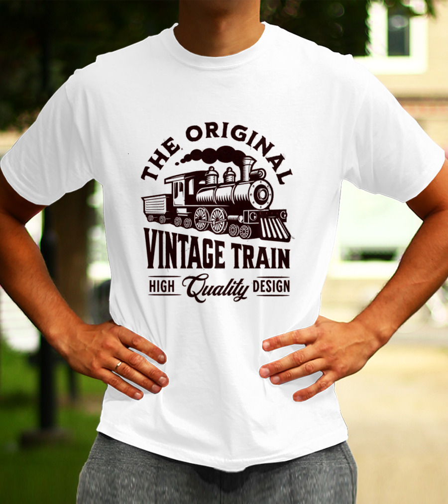 The Original Vintage Train High Quality T-Shirt