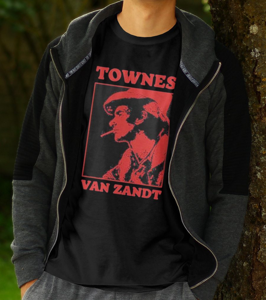 TOWNES VAN ZANDT VINTAGE RED SILHOUETTE IMAGE T-Shirt
