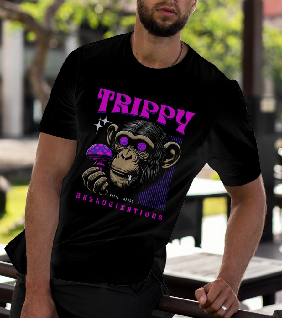 Trippy Hallucinations Chimpanzee Kittl Apprl T-Shirt