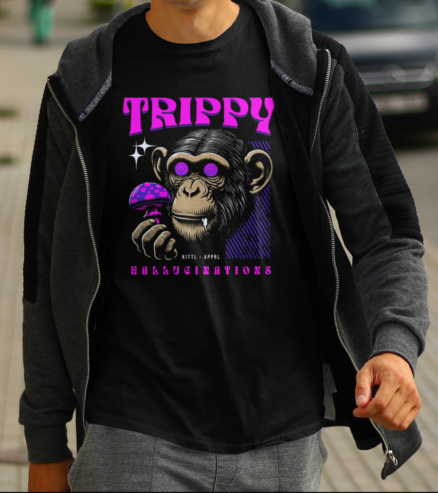 Trippy Hallucinations Chimpanzee Kittl Apprl T-Shirt