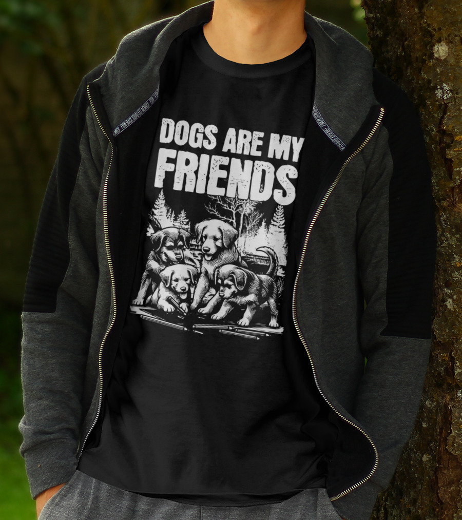 Dogs Are My Friends Puppy Forest Scene T-Shirt
