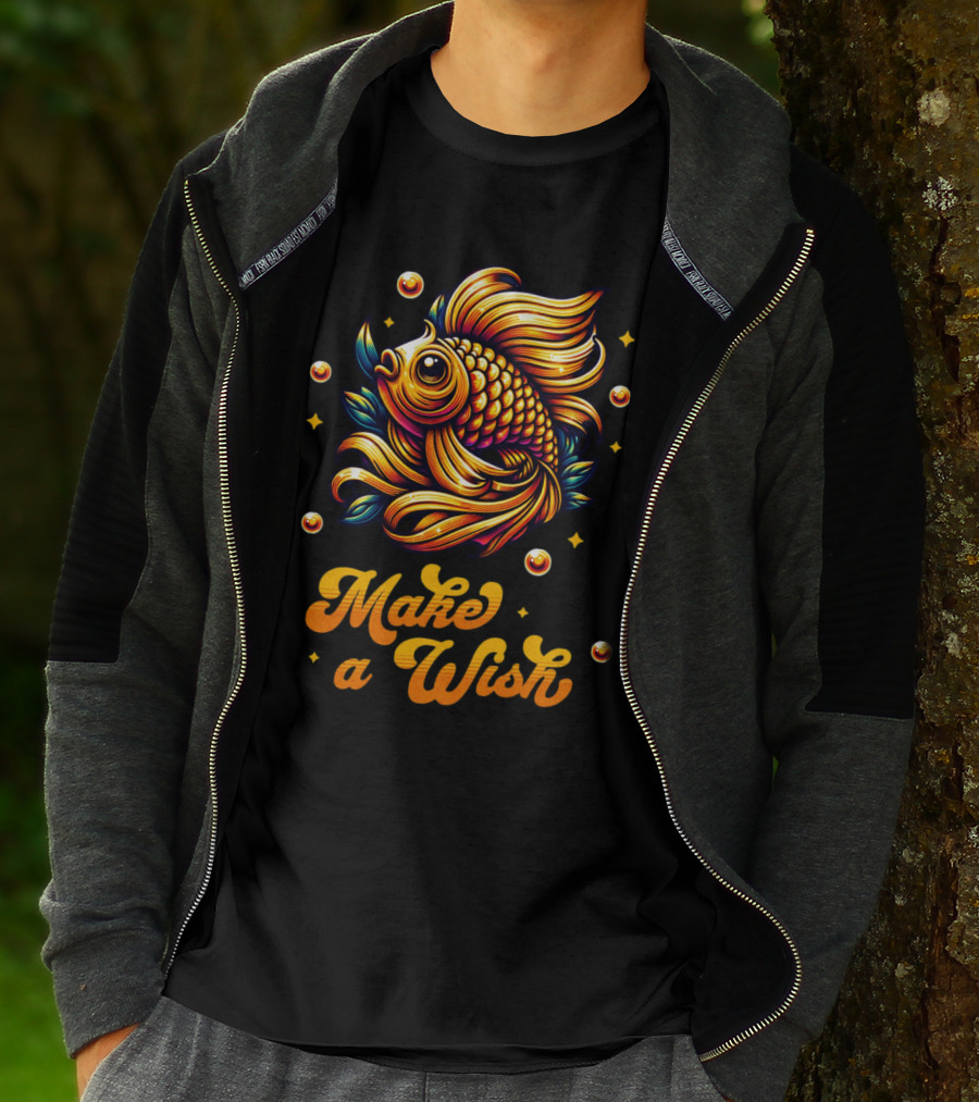 Golden Make A Wish Fish T-Shirt