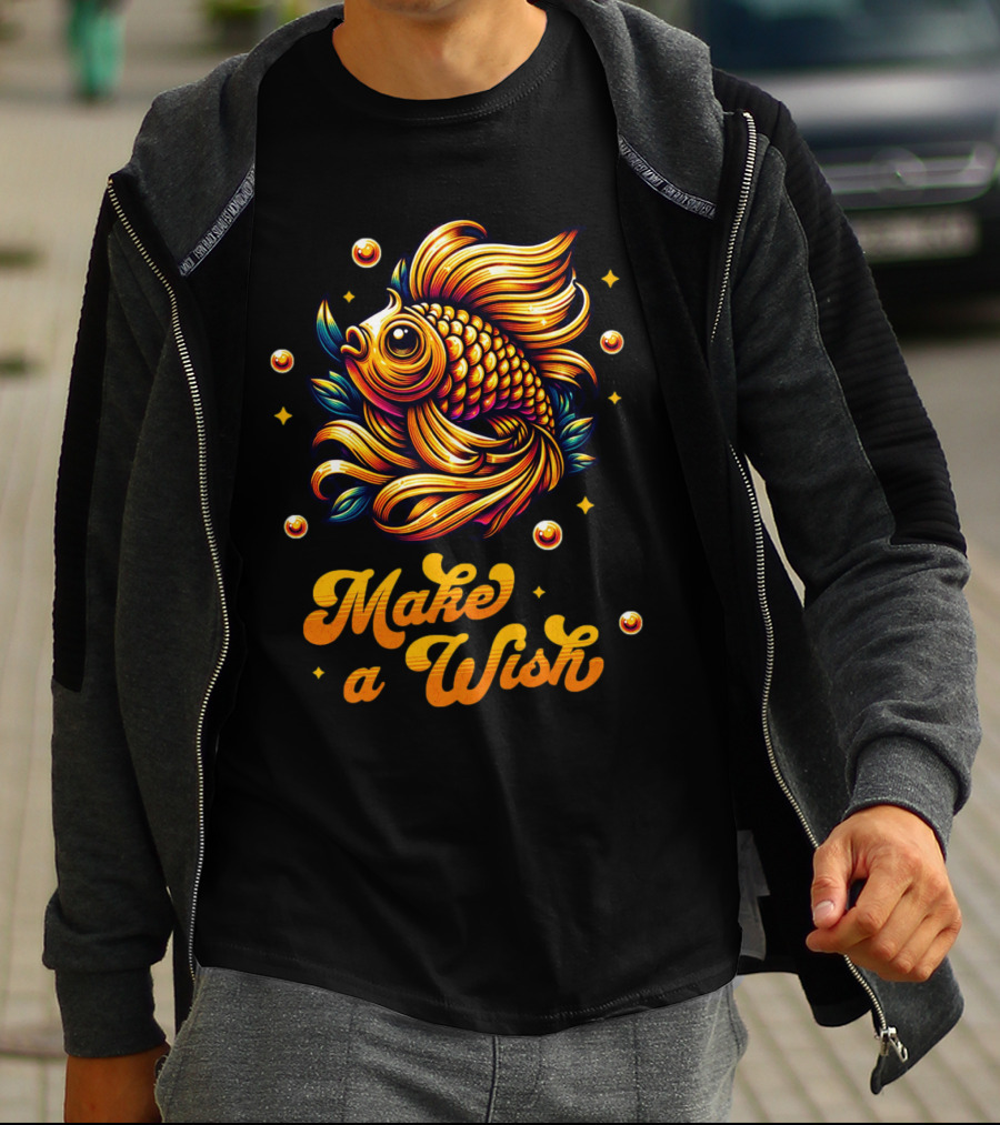 Golden Make A Wish Fish T-Shirt