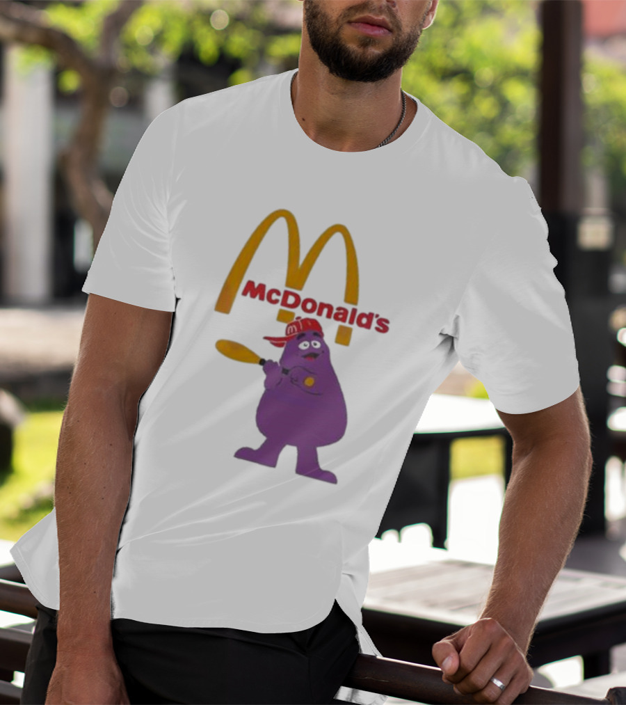 Grimace McDonald's Baseball Cap And Bat T-Shirt