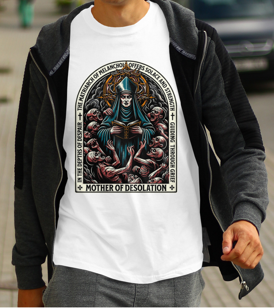 Mother Of Desolation Matriarch Of Melancholy Offers Solace And Strength Guiding Through Grief T-Shirt