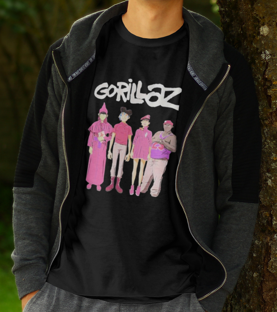 Gorillaz Cracker Island Characters Pink Outfits T-Shirt