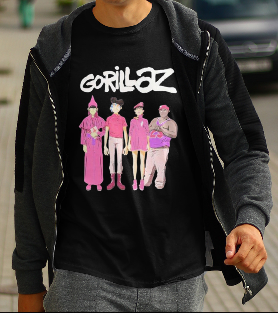 Gorillaz Cracker Island Characters Pink Outfits T-Shirt