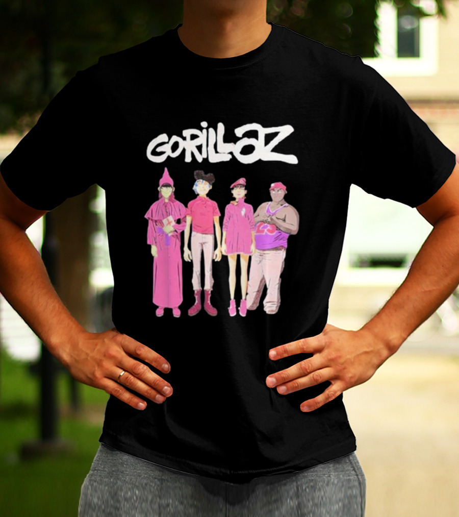 Gorillaz Cracker Island Characters Pink Outfits T-Shirt