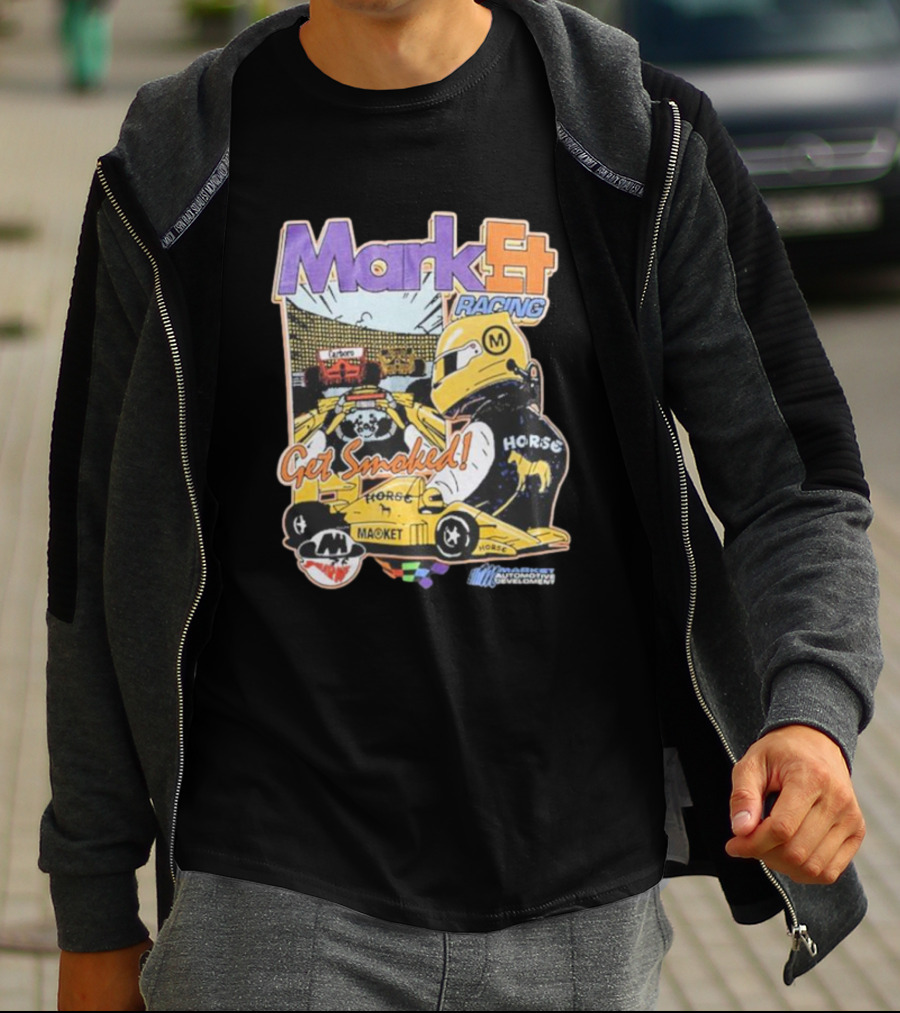 Market Express Racing Get Smoked Horse Driver Comic T-Shirt